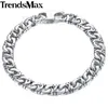 TrendsMax Męskie Męskie dla kobiet Silver Color Marina Link Chain 316L Bransoletka ze stali nierdzewnej HB19