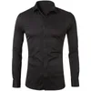 Men's Casual Shirts Fashion Men Summer Autumn Solid Button Long Sleeve Turn-down Collar Shirt Top Blouses Male