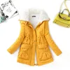 Ftlzz Winter Parkas Women Slim Cotton Coat Tjocklek Överbeläggning Mediumlång plus storlek Casual Overcoat Wadded Snow Outwear 211020