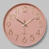 Zegary ścienne Mint Green Nordic Clock Minimalist Gruby Granicy Zegarek 3D Reloj de Pared Home Decor dla pokoju młodzieżowego