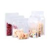 Reusable Airtight Food Storage Bags Frosted Transparent Plastic Pouch Flat Bottom Zipper Bag for Coffee Tea