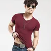 2021 marke Kleidung 4 farben Männer T Shirt Fitness T-shirts Herren V neck Mann Tops Für Männliche Tees S5XL9233678