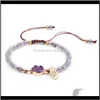 Cristal De Roche Quartz Boho Chakra À La Main Multi Couleur Pierre Naturelle Perles Bracelet Pour Couples Femmes Hommes Bracelets Bijoux Créatifs Gi Qqrie