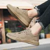 Primavera Casual Respirável Canvas Sapatos Homens de Tendência de Soled Tendência Juventude Aumentar Moda Versão Ao Ar Livre Esportes Conforto Skateboarding Khaki Preto