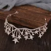 Fermagli per capelli Barrettes Corone a stella barocche Diademi da sposa in cristallo Strass Spettacolo Diadema Copricapo da sposa Accessori da sposa Tiara De Noiv