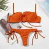 Brazylijski Sexy Solid 2 Piece Set Bikini Push Up Swimwear Kobiety Underwire Kostium Kąpielowy Bandaż Beachwear Biqiiuni Swimsuit Kobiet