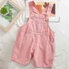 Summer Jumpsuit Kids Overaller Shorts Toddler Tjej Kläder Baby Jumpsuits för Girls Barn 210528