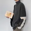Grey Sweaters Men Winter Pullover Sweater Korean Fashion Streetwear Solid Color Fleece Lined Thicken Warm Sweaters Mens 2021 Y0907
