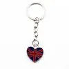 Drapeau porte-clés diverses formes pendentif de style britannique cadeau faveur voiture rouge bleu Royaume-Uni américain drapeaux des affaires étrangères porte-clés RRD6782
