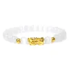 Azul Rosa Branco Homens Mulheres Unisex Gold Tone Metal Charme Pulseira Gato Olho De Pedra Pedra Beads Braceletes