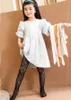 Tjejer pantyhose tights barn brev leggings dans strumpor designer barn elastiska legging kläder baby ballett strumpor