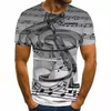 Erkek Tişörtleri Yaz Müziği Üç Boyutlu Müzikal Not 3D Baskı Büyük Boy Erkek Tişört Sokağı Moda Sıradan Unisex T-Shirt