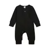 Newborn Infant Baby Boy Girl Cotton Romper Knitted Stripe Spring Autumn Clothing Jumpsuit Solid Clothes