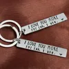 Keychains roestvrij staal simpel Ik hou meer van je de eind sleutelring hanger tas auto hangende mannen vrouwen sleutelhanger geschenken miri22