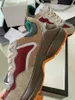 Sneaker Rhyton Beige / ebano Scarpe grosse oversize di lusso Scarpe da corsa in tela con finiture riflettenti dal tocco vintage di design