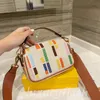 2022 New Canvas Shoulder Bag Designers Ladies Baguette Bags Luxurys High-quality Gradient Color Small Fashion Armpit Crossbody Pur204u