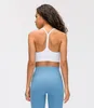 Sexy Y-Typ-verlängerte Version gepolsterte Fitness-Workout-BHs für Damen, Stoff mit nacktem Gefühl, schlichtes Sport-Yoga-Fitness-Crop-Tops-Outfit
