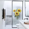 Window Stickers Frosted Privacy Protection Film Watercolor Sunflower Stained Glass Sticker Living Room258V