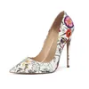 Plus Size High-heeled Shoes Classic Sandals Women's vintage High Heel Fashion Graffiti Heels