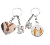 Romantic Sublimation Blank Couple Keychain Pendant Party Favor Heat Transfer Heart Shaped Keychains SN3345