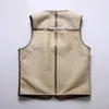 Australian sheep leather in one vest V-neck slim-fit short winter warm Lamb wool coat