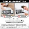Réveil numérique LED Table de montre Horloges de bureau électroniques Réveil USB Radio FM Projecteur de temps Snooze 210804