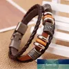 Lucky Vintage Herren Lederarmband Holzperlen Charm Mehrschichtige geflochtene Armbänder Armreifen Damen Pulseira Masculina Fabrikpreis Expertendesign Qualität Neueste