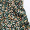 Sommar två stycke set Kvinnor kjol set blommig tryck slipsbäcke topp med knapp front ruffle kostymer 210510