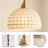 Lampes suspendues en maille céramique nordique chambre lampe de chevet Style japonais allée en laiton blanc hall d'entrée lampes suspendues éclairage