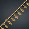 Est Fora Cz Ankle Chain Bracelet para Mulheres Folha De Cor de Ouro Cúbica Zircônia Correntes de Órginhas Mulheres Indian Foot Jóias
