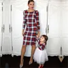 Mutter Tochter Passende Hemd Kleid Kleidung Frauen Kind Tüll Mädchen Kleider Herbst Plaid Mädchen Kleidung Vestidos Casual