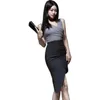 Lato Nieregularne Korea Ladies Bez Rękawów Biurowe Party Formalne Suknie Dla Kobiet Moda Odzież 210602