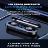 F9 TWS Trådlösa hörlurar Bluetooth V 5 0 Earbuds Microphone Sport Led Digital Power Display Headset Brusreducering Fingeravtryck T267B