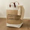 Large Linen Laundry Bag Home Storage Organization for Dirty Clothes Cloth Toys Sundries Building Blocks Bathroom Container