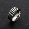 8mm acier inoxydable noir Circel anneau émail bande femmes hommes bagues bijoux de mode volonté et sable