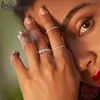 925 Sterling prata colorido arco-íris zircão de dedo anel para mulheres moda na moda deslumbrante cz pedra anillos presente de jóias