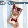 3 styles grand bas de Noël moelleux décor ornement décorations de fête bas de Noël chaussettes de bonbons sacs cadeaux de Noël sac WLL954