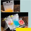 Transparent Self-sealed Plastic Beverage Bag Drink Milk Coffee Container Drinking Fruit Juice Food Storage Bags