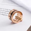 Rhinestone Ring For Women Stainless Steel Gold Rose Golds Silver Roman Number Finger Rings Femme Wedding Engagement Ringss Jewelry