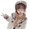 Mode filles veste hiver épais mi-long agneau velours pardessus bébé une fourrure enfant Plus velours manteau 2 côtés porter à capuche kaki vêtements d'extérieur