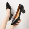 Elbise ayakkabıları kadın topuk topuk yüksek 7cm basitlik düz renkli sandaletler büyük boy 41 moda sivri katırlar lüks kadın