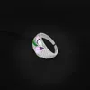 Кластерные кольца Shanice S925 Серебряное кольцо серебряного кольца Женское европейское и американское холодное ветре сети красная дизайн смысл эмалевый цвет цветок женский