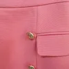 Yüksek Street EST Tasarımcı Moda kadın Aslan Düğmeleri Süslenmiş PIQUE MINI SKIRT 210521