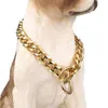 13 ملليمتر الكلب طوق المختنق سلسلة اكسسوارات الحيوانات الأليفة كبح لون الذهب الكوبي الفولاذ المقاوم للصدأ سلامة التدريب حبل سلاسل قابل للتعديل