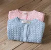 Children Girls Cardigan Sweater Blue 100% Cotton Girls Jaket Coat For 2 3 4 6 8 10 Years Old Kids Clothes OKC195126 211106