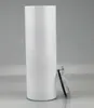 20oz 30oz Sublimation Straight Tumbler Edelstahl leere weiße Tasse mit Deckel Stroh Zylinder Flasche Seeversand DAJ215