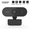 HD 1080P Webcam Mini Ordinateur PC WebCamera avec Microphone Caméras Rotatives pour la Diffusion en Direct Vidéo Appel Conférence Travail