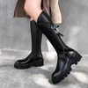 Meotina hiver genou bottes hautes femmes en cuir véritable naturel Zip épais talon haut bottes longues boucle bout rond chaussures dame automne 42 210608