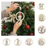 Ornamenti per l'albero di Natale Mettendo tutto alle spalle Ciondolo in legno Coppia vuota Pupazzo di neve Cervo Decorazioni natalizie w-00933
