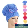 Dusch Kepsar Mikrofiber Snabbhår Torkning Bad Spa Bowknot Wrap Handduk Hatt Keps För Badrum Tillbehör SCVD889 Fabrikspris Expert Design Kvalitet Senaste stil